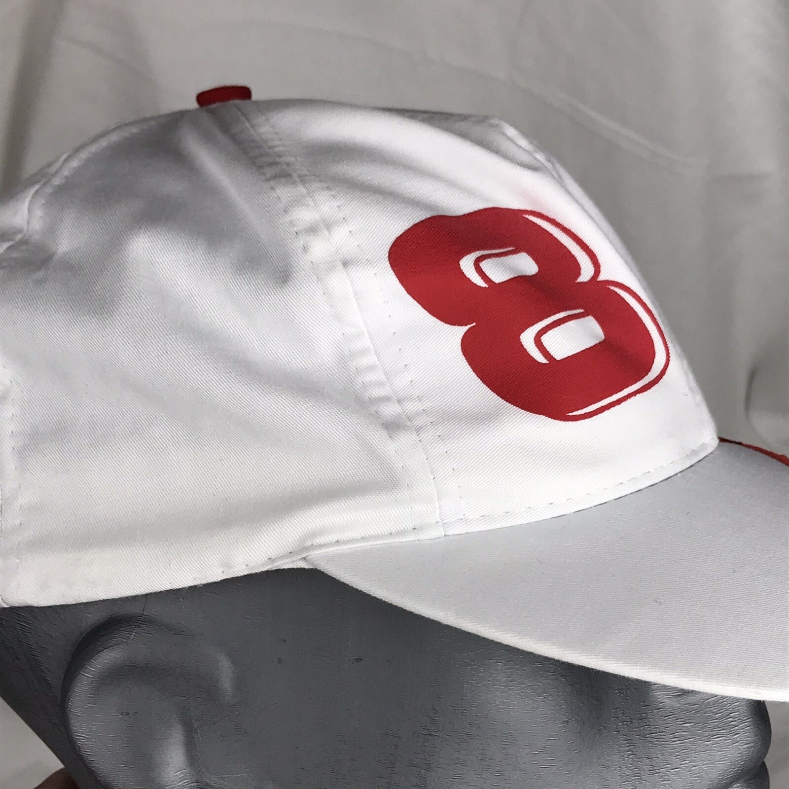 Red White Baseball Cap Adjustable Zigzag Pattern … - image 5