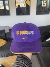 Vintage Y2K Nike Team Los Angeles Lakers Basketball Strapback Hat Cap NBA Purple