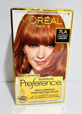 L'Oreal Paris Superior Preference Hair Color 7LA Warmer Lightest Auburn Sealed