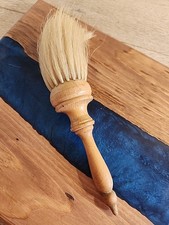Vintage-Antique 9 In Shaving Barber Brush Wood Horsehair Bristle Rustic Decor