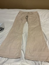 Tommy Hilfiger Bootcut Pants Womens 6 Beige Cotton Blend Mid Rise 5 Pockets Zip