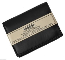 Genuine Leather Bill/Credit Card/ID Window Marshal Men's Black Trifold Wallet