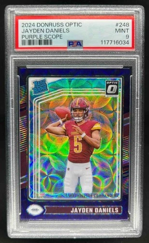 2024 Donruss Optic Jayden Daniels Purple Scope Rated Rookie #248 PSA 9