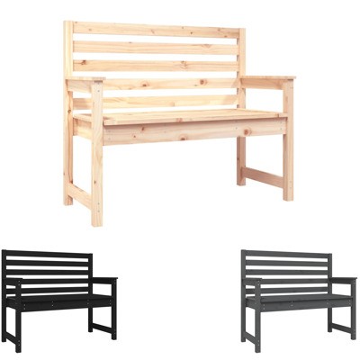 Garden Bench Outdoor Seating Wooden Bench Furniture Solid Wood Pine vidaXL - Picture 2 of 20