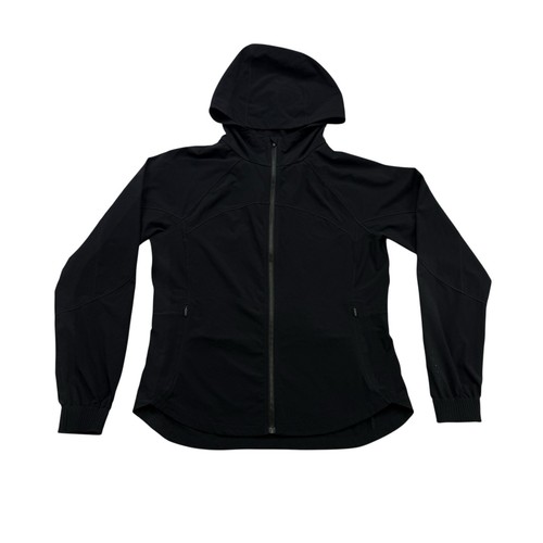 Athleta Jacke Damen Small S schwarz durchgehender Reißverschluss langarm leicht sportlich