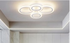 34W LED Ceiling Light w/Remote, 3000-6000K Dimmable Modern Flush Mount. White.