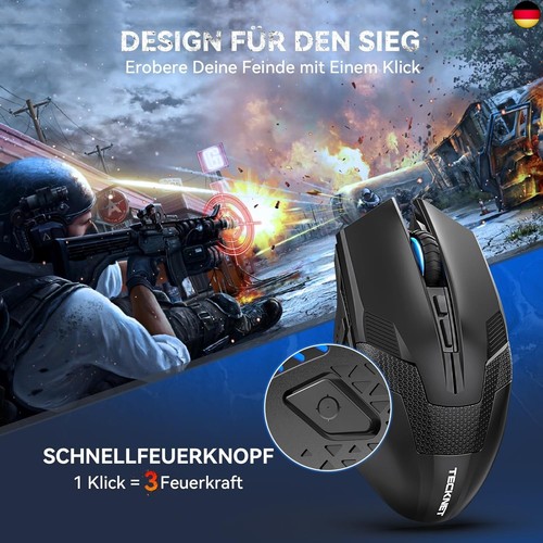 TECKNET Kabellose Gaming Maus, Raptor 2.4G Spieletauglichen Wireless Gamer Maus - Bild 2 von 13