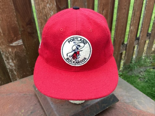 Portland Buckaroos WHL Wool Ebbets Field Flannels Hat USA Made Leather Strap