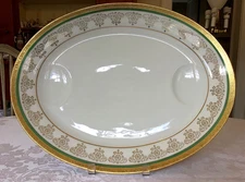 THEODORE HAVILAND LIMOGES GOLD ENCRUSTED 18" MEAT PLATTER  C.1903 FRANCE #H4568