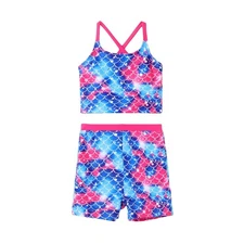 PATPAT Girls 2pc Tankini Swimsuit Set Purple Sage Size 13-14Y