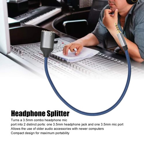 Headset Splitter Headphone 3.5mm 1 Male To 2 Female Mic Cable 0. / 0 Hot - Bild 6 von 22