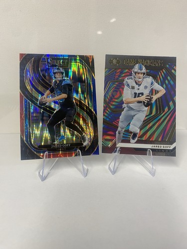 2024 Panini Select Jared Goff Premier Red & Blue Shock Illusions Game Magicians