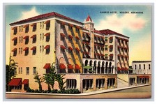 Harris Hotel, Rogers Arkansas AR Postcard