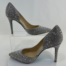 Betsey Johnson 9 Hazil Rhinestone High Heel Stiletto Pump Silver  Sz 8.5  NEW