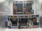 Funko Pop! Star Wars Bundle - 5 Pop Lot: Unmasked Vader, Skywalker, Wicket, Finn