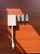 Official Apple Lighting to USB 3 SD Card Adapter and 3 USB-C to lighting adapter