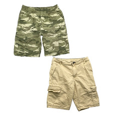 Cargo Shorts LOT 2 Boys 27 Camo Gorpcore Hiking Academia Camping Outdoors Skate