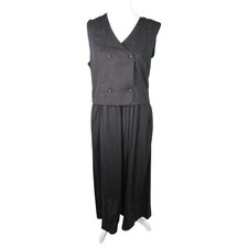 Tahari Women’s Double Breasted Maxi Vest Dress Black Medium