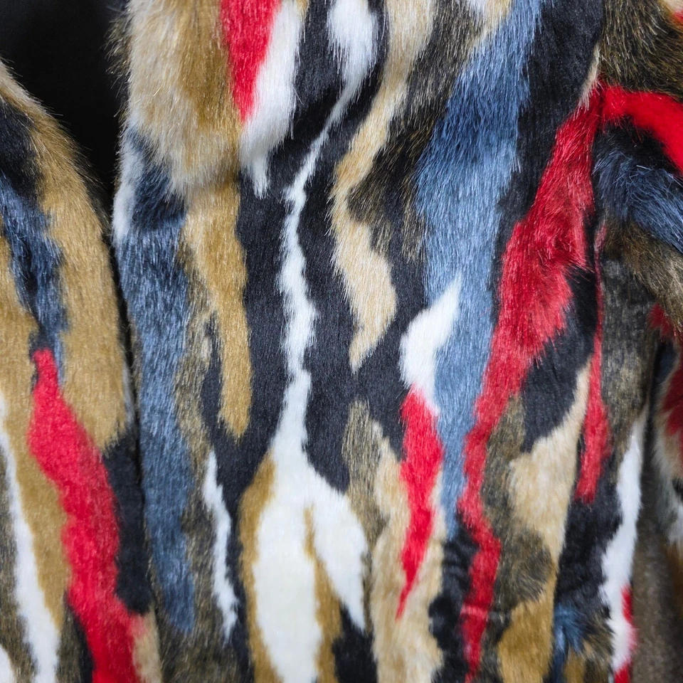 Abrigo Mujer Piel Sintética Talla 6 Chaqueta Patrón Único, Diseño Moderno, Multicolor Foto 2 de 4