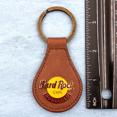 HARD ROCK CAFE HONOLULU Leather Keyring Love All-Serve All Key Ring a545
