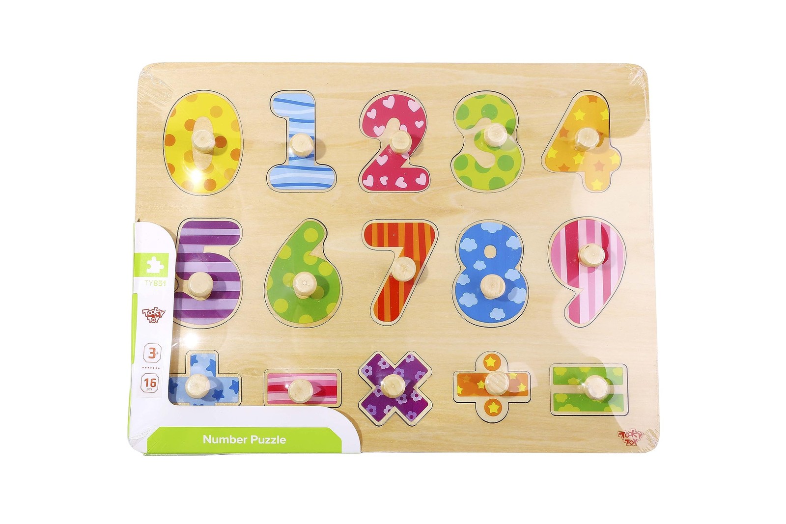 Деревянный пазл с цифрами Tooky Toy 921 TY851 EA, 16pce (EXP), красный