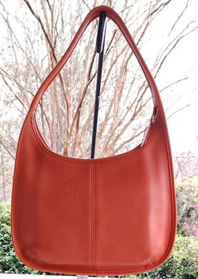 バッグ COACH OLD Leather Shoulder Bag Brown Coach MEDIUM A8C 9033 Vintage Pumpkin Orange Leather Ergo Shoulder