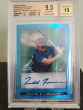 2009 Bowman Chrome Freddie Freeman Blue Refractor Auto /150 BGS 9.5/ 10 Gem...