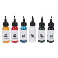   6pcs 30ml Tattoo Ink Set Blue Red Gold Light Green White Black Easy Coloring