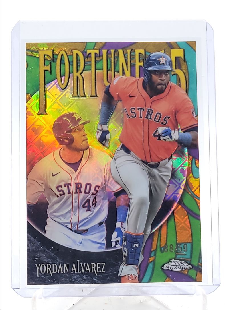 YORDAN ALVAREZ 2025 TOPPS CHROME LOGOFRACTOR FORTUNE 15 GOLD /50 Q3967