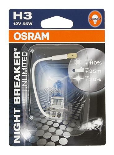 Ampoule H3 Night Breaker 12V idéale pour remplacer vos feux antibrouillard de voiture
