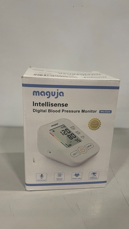 Maguja - Arm Blood Pressure Monitor LCD Digital Display RN-032A White
