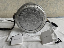 NWT Balmain Paris Disco Bag Silver Embossed L...