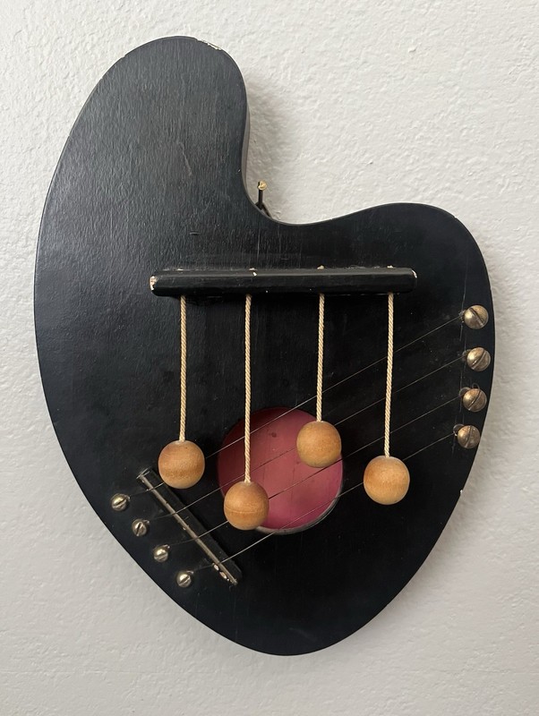 Swedish Black 4 String Door Harp Wood Chime