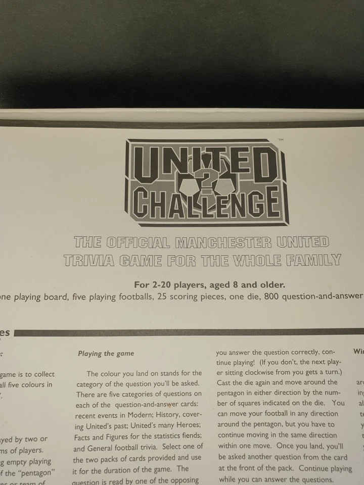 Manchester United 1994 United Challenge Vintage Trivia Board Game VGC Preowned - Image 3 of 4