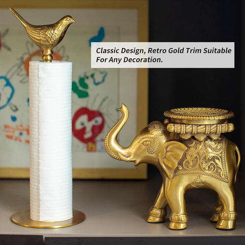 Luxurious Gold Paper Towel Holder Countertop,Brass Paper Towel Holder for Kitche - Picture 5 of 12