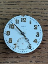 Orologio da tasca militare Omega seconda guerra mondiale movimento/quadrante/mani, ticchettio da restaurare #P678