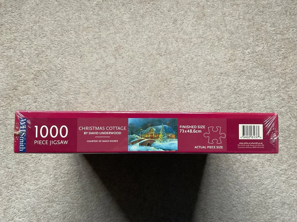 *NEW* WH SMITH JIGSAW 1,000 PIECE PUZZLE 'CHRISTMAS COTTAGE' - SEALED - Image 2 of 4