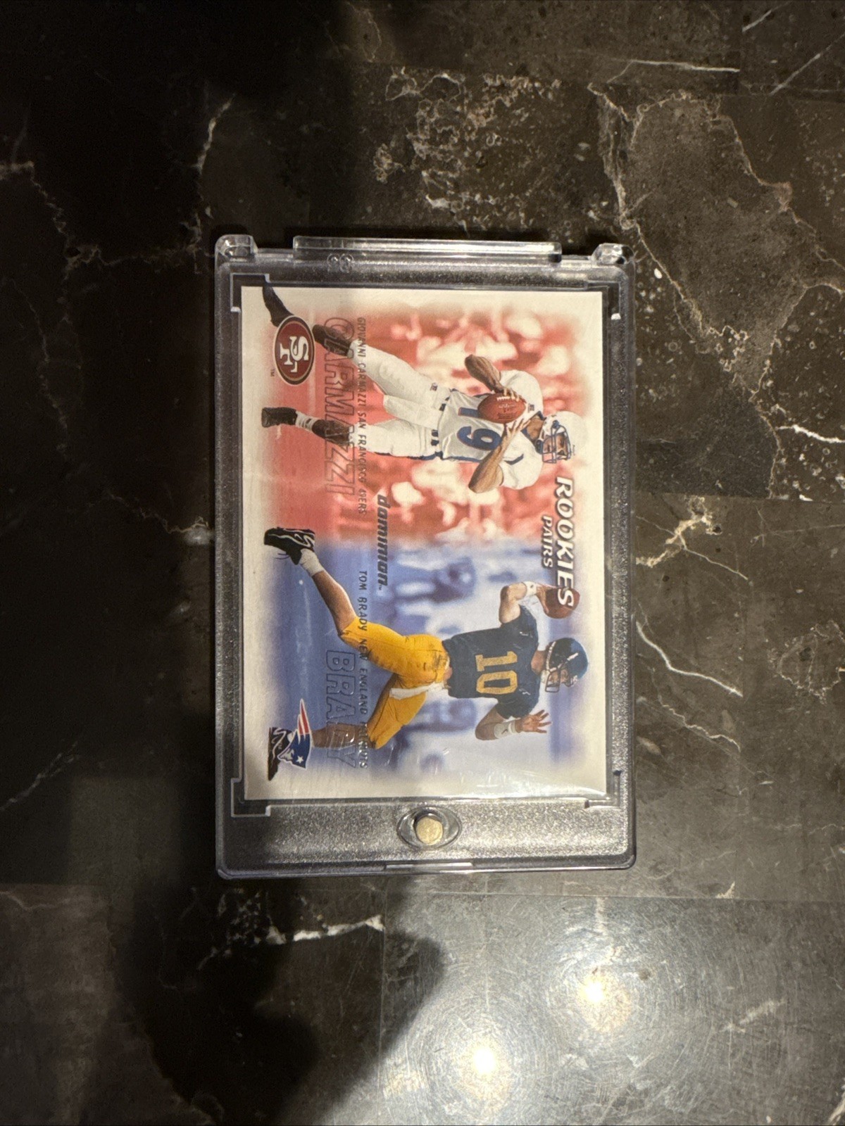 2000 Skybox Dominion Rookies Pairs Tom Brady, Giovanni 234 Rare Patriots RC