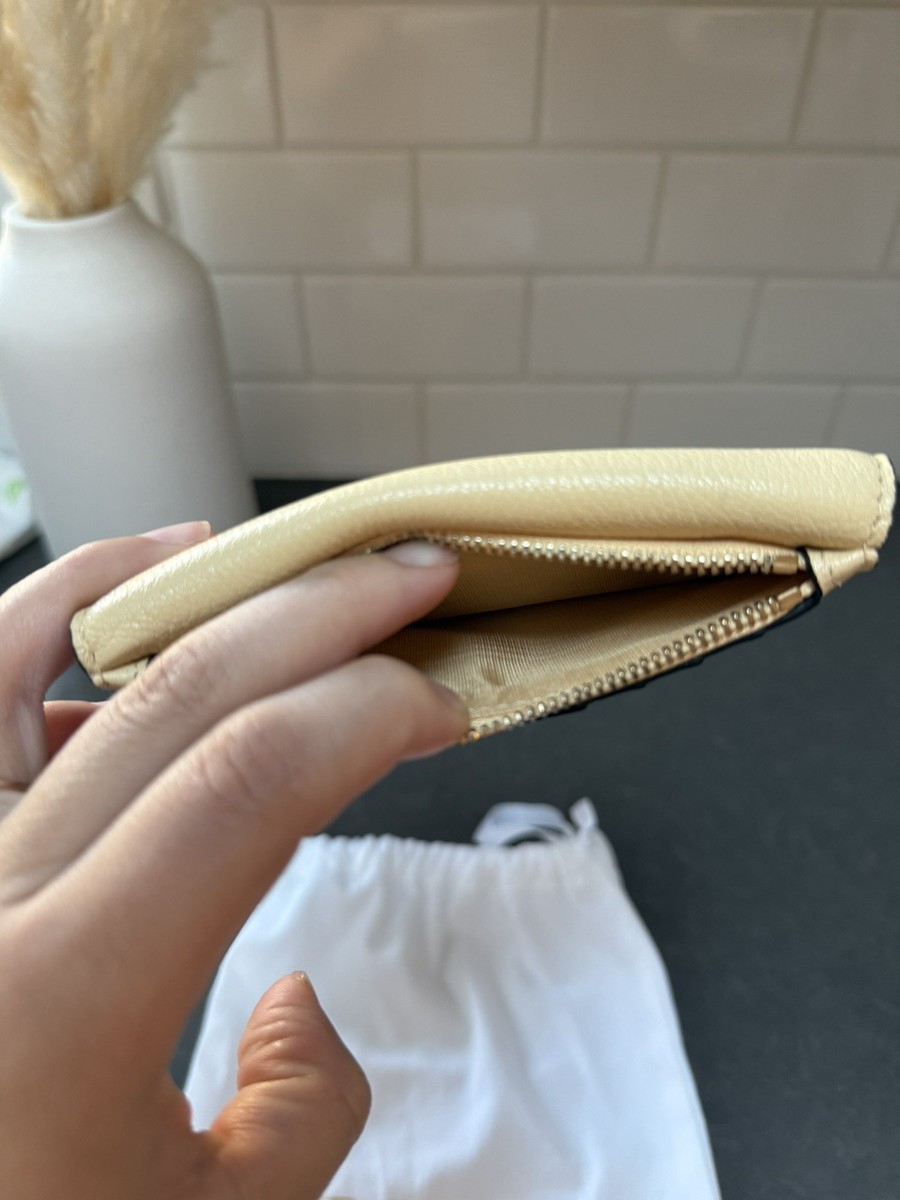 Dior Saddle Cosmos Zipped Card Holder Powdered Beige Goatskin new
