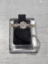 9ct Yellow Gold Diamonds Engagement Ring Size P