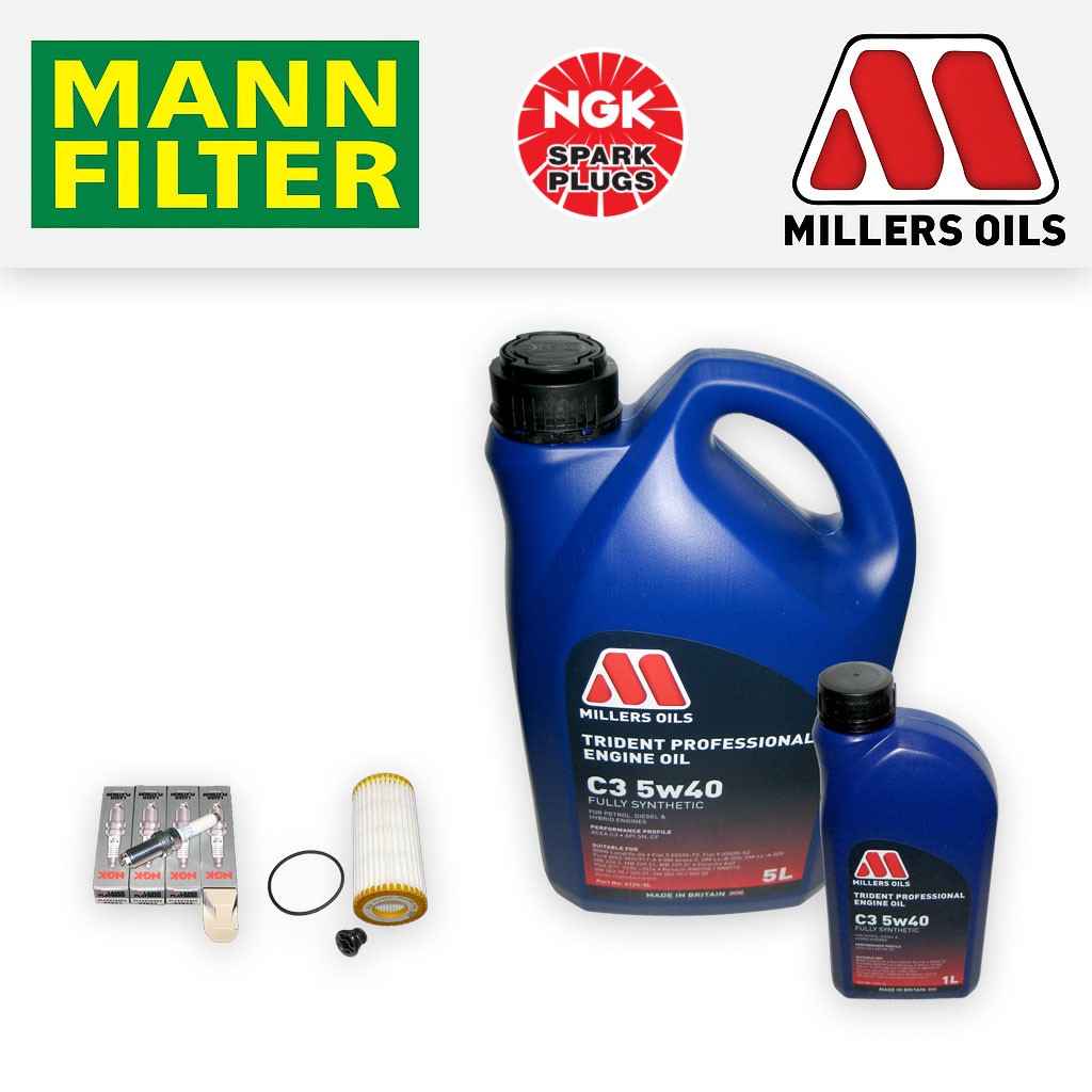 SERVICE KIT for AUDI A1 S1 QUATTRO OIL FILTER PLUGS +C3 5w40 OIL (2014-2018)