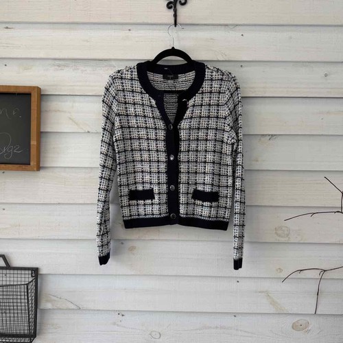 T Tahari Navy/White Size S Cardigans