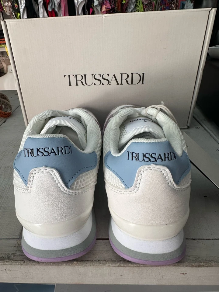 Zapatillas Mujer Trussardi Blanco/Rosa Talla EU37 Suela Interna 24Cm/Externo 26Cm Foto 4 de 4