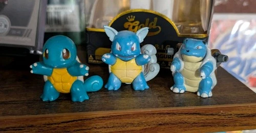 Vintage Pokemon TOMY Squirtle Wartortle & Blastoise Figures CGTSJ
