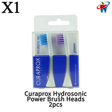 x1 Dental Curaprox Hydrosonic Power Brush Heads 2pcs Sonic Cleaning Replacement