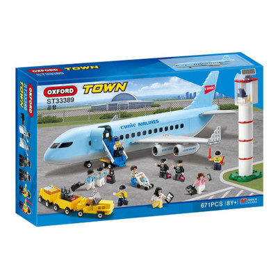 Oxford Building Blocks Town Airport & ATC Tower Set with Minifigures ST33389