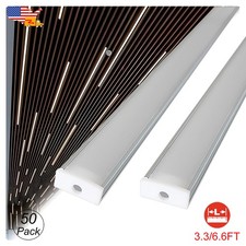50 Pack Led Aluminum Profile U-Channel Mounting Holder 1M 2M With Frosted Cover