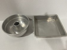 Vintage Aluminum Toy Bundt Cake  Square Baking Pan 5  Child  s Kitchen Play