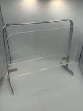 Vintage Lucite Chrome Magazine Rack Holder -MILO BAUGHMAN- 1960s MCM