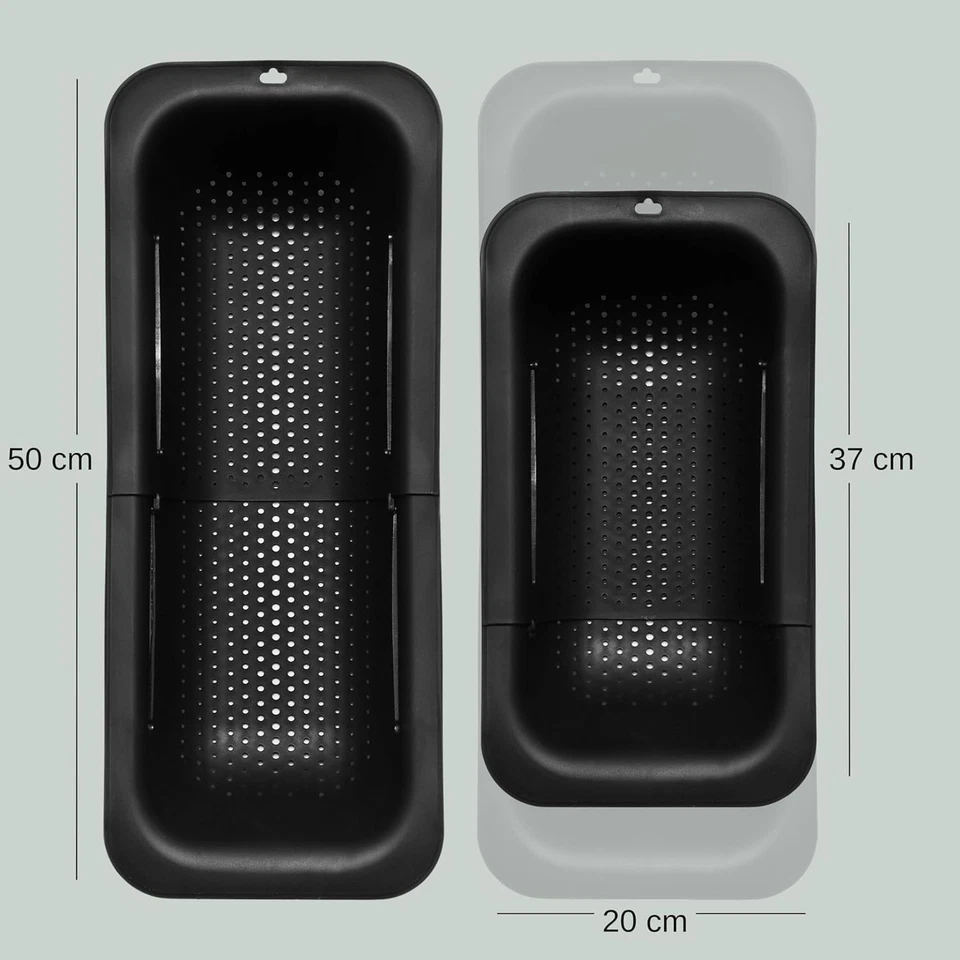 Scolapasta da Lavello Nero - Colino Estensibile con Spugna Silicone e Filtro ... - Immagine 4 di 4